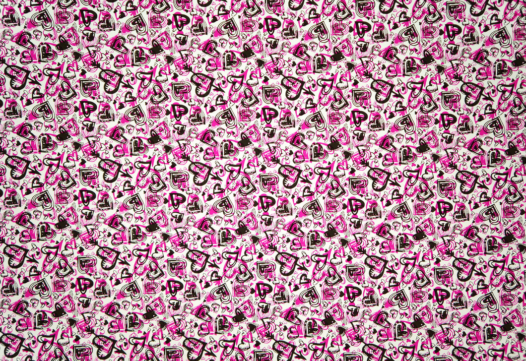 Pink & Black Hearts